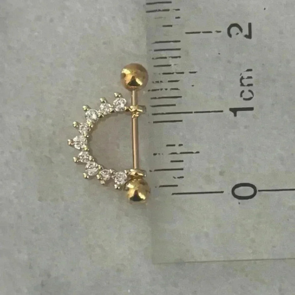COPY - COPY - COPY - COPY - Crystal Micro-Inlaid U-Shaped Bar Cartilage Earring - Picture 3 of 4